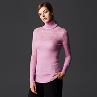 瑞比卡(Marc Rebecca)简约百搭高领套头针织衫打底衫女 55007D 粉紫色 L