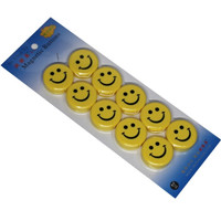斯图（sitoo）白板教学用品办公吸铁石平面磁扣【30mm笑脸黄色10板装】