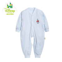 迪士尼(Disney) 婴儿连体衣 纯棉开裆宝宝哈衣连体衣爬服153L661 淡蓝 52cm