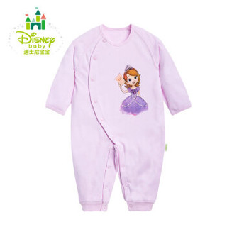 迪士尼(Disney)婴幼儿衣服纯棉哈衣爬服侧开连体衣153L659 淡粉 80cm