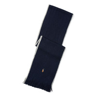 拉夫劳伦Ralph Lauren  Hunter navy 男士长款羊毛针织流苏围巾