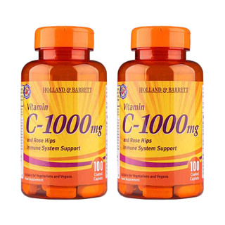 Holland&Barrett 荷柏瑞 天然维生素C玫瑰果复合片 100片*2瓶