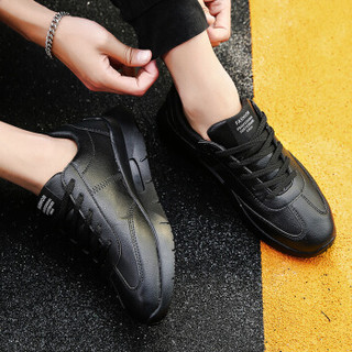 OKKO男士休闲鞋韩版板鞋运动跑步鞋子男鞋 G133 黑色 44码