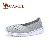 骆驼（CAMEL） 女鞋 柔软轻盈懒人透气编织鞋 A81304627 银灰 40