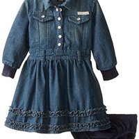 Calvin Klein 卡尔文·克莱 女童长袖牛仔连衣裙 12M