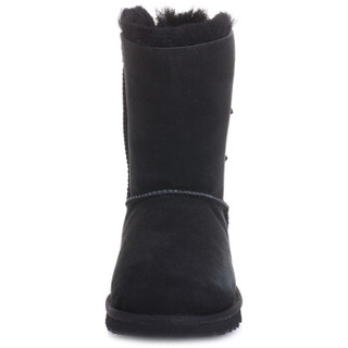  UGG australia BAILEY BOW 女士羊毛皮中筒雪地靴 黑色 38