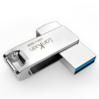兰科芯（LanKxin）64GB USB3.0 U盘 V9-3高速轻奢版 雪白银 亮面金属旋转商务电脑设备通用优盘