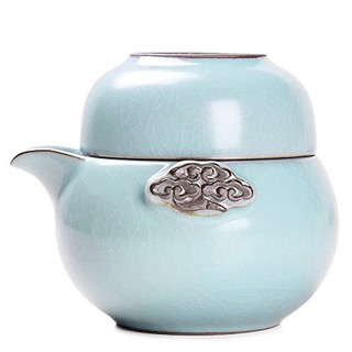 尚言坊 SDP305-2 汝窑陶瓷盖碗茶杯 旅行功夫茶具套装