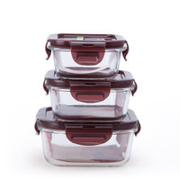 TAFUCO 泰福高 T-7500 耐热抗菌玻璃 保鲜盒 3件套