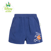迪士尼(Disney)儿童裤子夏季男童裤子纯棉休闲裤可开裆短裤172K756 藏青 5岁/身高120cm