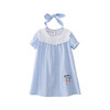 弗萝町Flordeer 童装女童连衣裙中大童女孩睡裙条纹儿童裙子F82026 蓝色 150