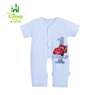 迪士尼(Disney)婴儿连体衣夏季纯棉短袖开裆哈衣爬服162L679 淡蓝 6个月/身高66cm