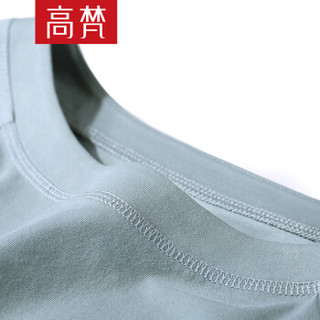 高梵春夏装时尚纯色宽松七分袖T恤女韩版上衣女装 G1180033 蓝灰色 160/M