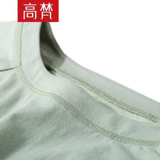 高梵春夏装时尚纯色宽松七分袖T恤女韩版上衣女装 G1180033 灰绿色 155/S