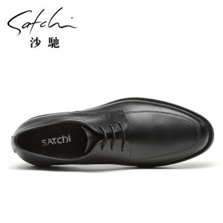 SATCHI 沙驰 男鞋   男士皮鞋增高鞋商务皮鞋男   40782038Z 黑色 40
