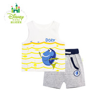 迪士尼(Disney)童装男童套装夏季纯棉肩开扣短袖外出服172T680 黄色 9个月/身高73cm