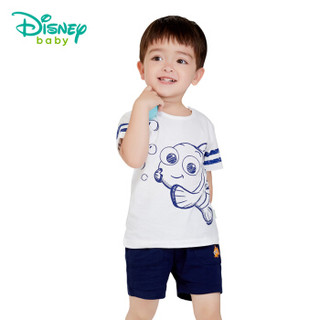 迪士尼(Disney)男童套装夏季纯棉肩开扣短袖运动装外出服182T762 米白 3岁/身高100cm