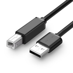 绿联 USB高速打印机连接线 1米 黑