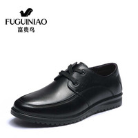 富贵鸟（FUGUINIAO） 时尚头层牛皮休闲鞋舒适男皮鞋S809032 黑色 40