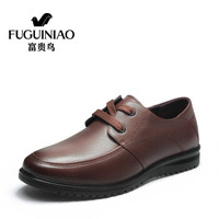富贵鸟(FUGUINIAO) 时尚头层牛皮休闲鞋舒适男皮鞋S809032 暗棕 38