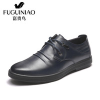 富贵鸟（FUGUINIAO）系带休闲鞋男士青年舒适百搭S889502 蓝色 38