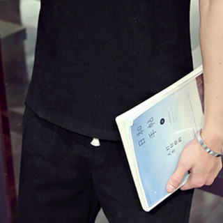 俞兆林（YUZHAOLIN）T恤套装 男士时尚潮流棉麻纯色V领短袖套装A082-A24黑色L