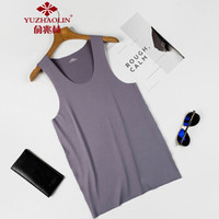 俞兆林（YUZHAOLIN）背心 男士简约冰丝无痕速干无袖薄款打底衫背心B260-T017灰色2XL