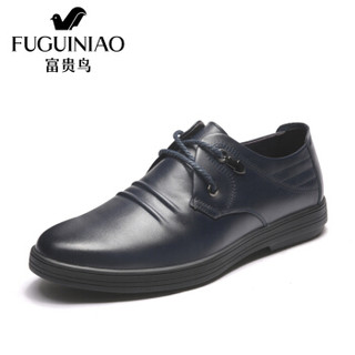 富贵鸟（FUGUINIAO）男鞋系带男士休闲鞋青年休闲皮鞋子S889209 蓝色 41