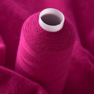 依尚 毛线 羊绒线 26/2中粗线 手编机织均可 婴儿宝宝毛线 围巾线M02 中玫红
