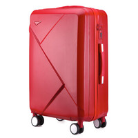 爱路思AIRCROSS 24英寸 韩版钻石切割拉杆箱时尚拉链款行李箱万向轮旅行箱密码箱JZDS红色
