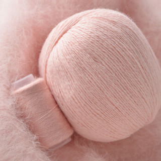 奥丝布莱特 羊绒线 长毛毛线 14/2中粗线 手编机织均可 婴儿宝宝毛线 围巾线J05 浅粉色