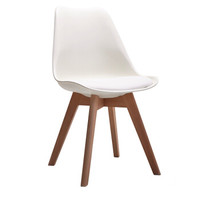 百思宜 休闲椅子创意餐椅 现代简约咖啡厅接待洽谈椅书房椅 白色
