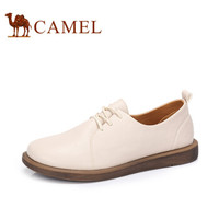 骆驼（CAMEL） 女士 柔和甜美系带圆头平底单鞋 A83514665 米色 35
