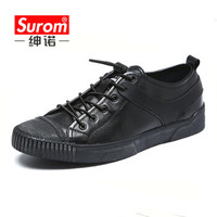 绅诺（SUROM）男士低帮休闲简约舒适休闲鞋 SN-2004 黑色 42