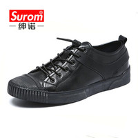 绅诺（SUROM）男士低帮休闲简约舒适休闲鞋 SN-2004 黑色 41