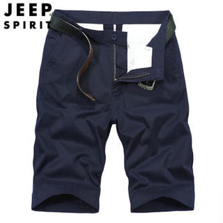 吉普（JEEP）短裤 男装短裤宽松休闲户外沙滩裤大码五分裤男 WGQ0225 深蓝色 29
