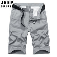 吉普（JEEP）短裤 男装短裤宽松休闲户外沙滩裤大码五分裤男 WGQ0225 灰色 40
