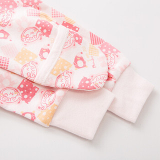 皮偌乔Po&Jo 婴儿衣服新生儿长袖连体衣宝宝连体和尚服哈衣护手爬行服 粉红色 52cm