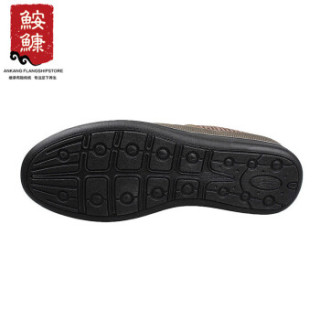 鮟鱇 休闲男老北京布鞋中老年爸爸亚麻棉套脚耐磨AKW2 黑色 40