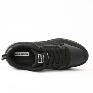 木林森（MULINSEN）潮流时尚超纤轻质气垫运动休闲男鞋 黑色 44码 SL87602
