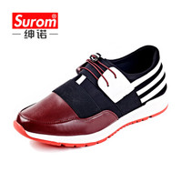 绅诺（SUROM）休闲男士系带舒适休闲鞋 SN-1224 红色 39