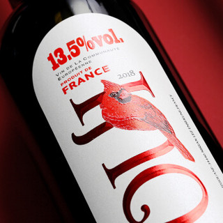 法国进口红酒 卡伯纳小红鸟系列U+I干红葡萄酒13.5度750ml*6整箱量贩六支装