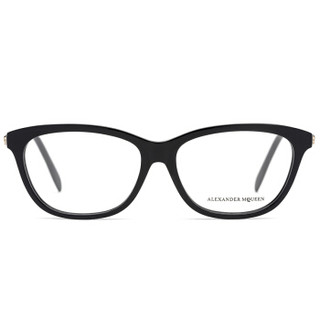 亚历山大·麦昆Alexander McQueen eyewear光学镜架女款 经典方形光学镜架 AM0165OA-001 黑色镜框 55mm