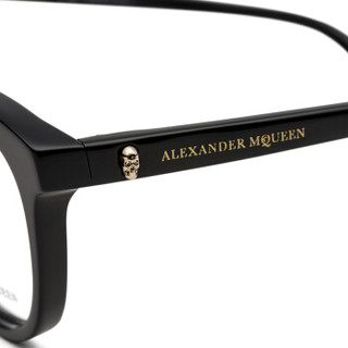 亚历山大·麦昆Alexander McQueen eyewear光学镜架女款 经典方形光学镜架 AM0165OA-001 黑色镜框 55mm