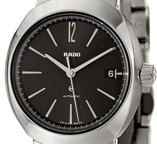 RADO 雷达 D-STAR帝星系列 R15513153 男士机械手表 38mm 黑盘 银色不锈钢表带 圆形