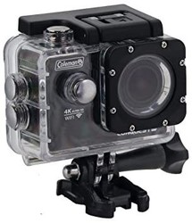 Coleman CX14WP Conquest3 4K 超高清运动相机，带有防水外壳和底座，黑色
