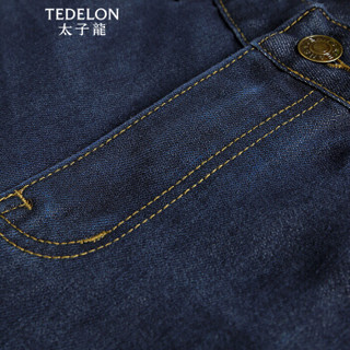 太子龙(TEDELON) 牛仔裤男  直筒修身商务百搭休闲舒适柔软牛仔长裤 TM020 T82441 蓝色 31