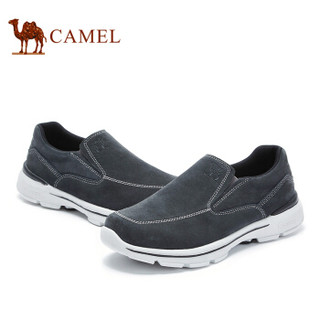 骆驼（CAMEL） 时尚休闲反绒牛皮套脚跑步健步鞋 A832330330 深灰 40