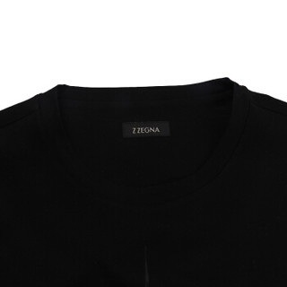 杰尼亚 Z Zegna 男士棉质圆领长袖T恤 黑色 VR372 ZZ685W 6W1 XL码