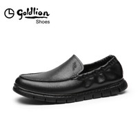 金利来（goldlion）男鞋都市休闲鞋英伦时尚舒适皮鞋59891004601A-黑色-41码